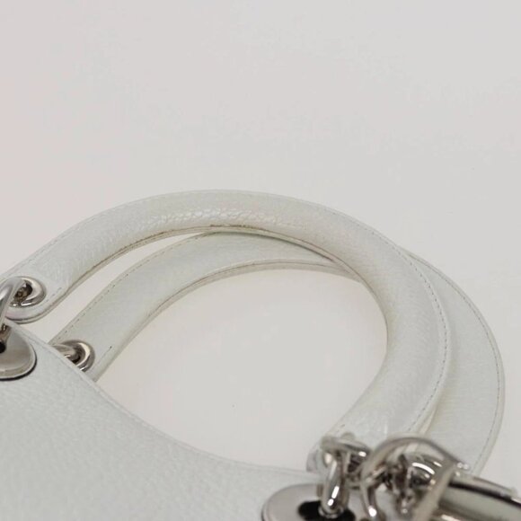 Christian Dior Diorissimo Hand Bag Leather 2way White Auth am6412AV - Picture 9 of 15